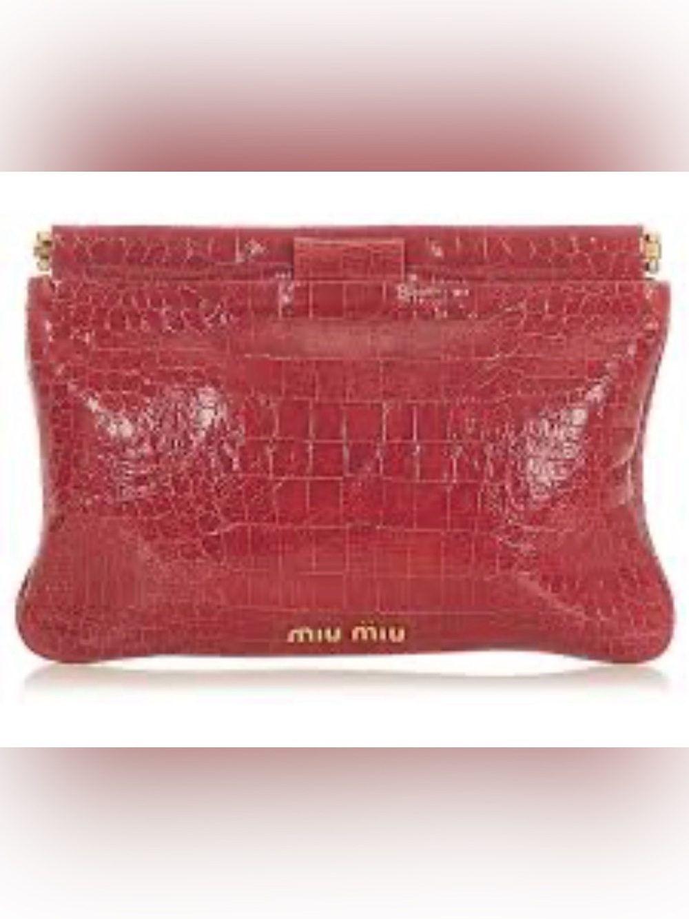 Miu Miu Croc embossed leather clutch or crossbody with COA & dustbag